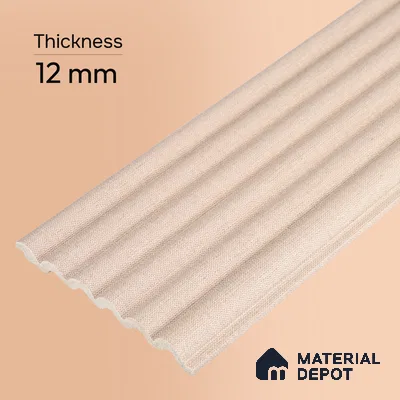 Cappuccino Beige Fabric Look PN 07601 9.5 ft x 4.9 inch Charcoal Panel - 12 mm | Suitable for Feature Wall, TV Unit & Living Room | Width is Subjected to 5% Variation