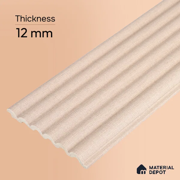 Cappuccino Beige Fabric Look PN 07601 9.5 ft x 4.9 inch Charcoal Panel - 12 mm | Suitable for Feature Wall, TV Unit & Living Room | Width is Subjected to 5% Variation