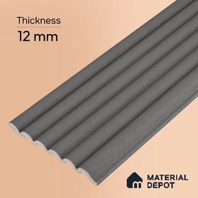 Mid Grey Plain Colour Look PN 07605 9.5 ft x 4.9 inch Charcoal Panel - 12 mm | Suitable for Feature Wall, TV Unit & Living Room | Width is Subjected to 5% Variation