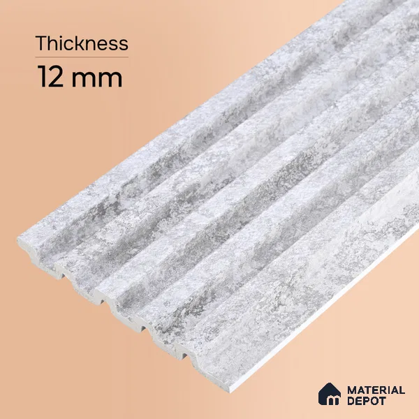 Dove Grey Cement Look PN 07606 9.5 ft x 4.9 inch Charcoal Panel - 12 mm | Suitable for Feature Wall, TV Unit & Living Room | Width is Subjected to 5% Variation