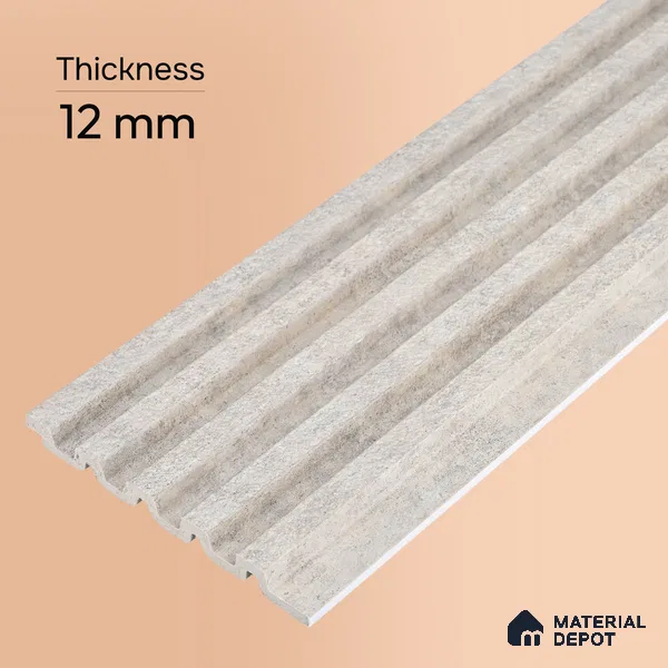Light Grey Stone Look PN 07607 9.5 ft x 4.9 inch Charcoal Panel - 12 mm | Suitable for Feature Wall, TV Unit & Living Room | Width is Subjected to 5% Variation