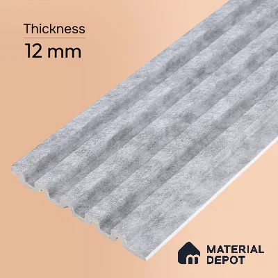Light Grey Cement Look PN 07608 9.5 ft x 4.9 inch Charcoal Panel - 12 mm | Suitable for Feature Wall, TV Unit & Living Room | Width is Subjected to 5% Variation