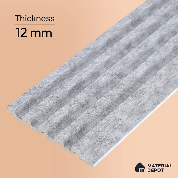 Light Grey Cement Look PN 07608 9.5 ft x 4.9 inch Charcoal Panel - 12 mm | Suitable for Feature Wall, TV Unit & Living Room | Width is Subjected to 5% Variation