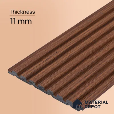 Wooden Look PN 07642 9.5 ft x 4.9 inch Charcoal Panel - 11 mm | Suitable for Feature Wall, Living Room & Bedroom | Width is Subjected to 5% Variation