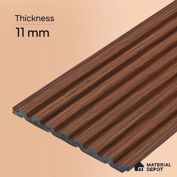 Wooden Look PN 07642 9.5 ft x 4.9 inch Charcoal Panel - 11 mm | Suitable for Feature Wall, Living Room & Bedroom | Width is Subjected to 5% Variation