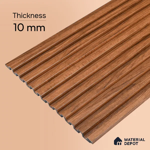 Wooden Look PN 07656 8 ft x 10 inch Charcoal Panel - 10 mm | Suitable for Living Room, Bedroom & Office | Width is Subjected to 5% Variation