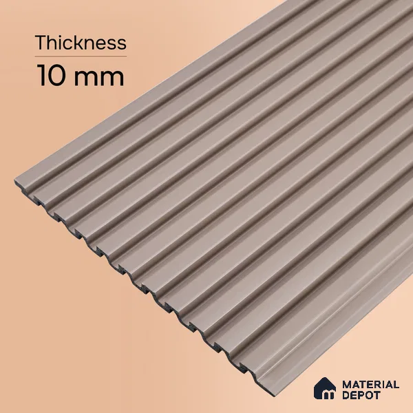 Cement Grey Plain Colour Look PN 07663 8 ft x 10 inch Charcoal Panel - 10 mm | Suitable for Living Room, Bedroom & Office | Width is Subjected to 5% Variation