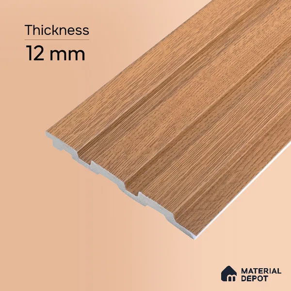Wooden Look PN 07686 9.1 ft x 4.9 inch Charcoal Panel - 12 mm | Suitable for Living Room, Bedroom & TV Cabinet | Width is Subjected to 5% Variation