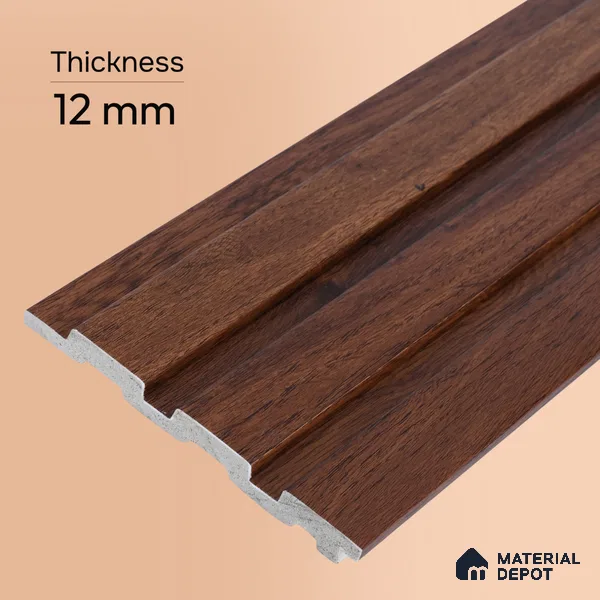Wooden Look PN 07689 9.1 ft x 4.9 inch Charcoal Panel - 12 mm | Suitable for Living Room, Bedroom & TV Cabinet | Width is Subjected to 5% Variation