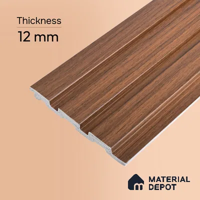 Wooden Look PN 07690 9.1 ft x 4.9 inch Charcoal Panel - 12 mm | Suitable for Living Room, Bedroom & TV Cabinet | Width is Subjected to 5% Variation