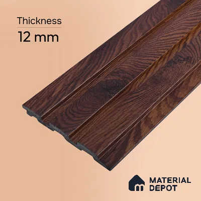 Wooden Look PN 07693 9.1 ft x 4.9 inch Charcoal Panel - 12 mm | Suitable for Living Room, Bedroom & TV Cabinet | Width is Subjected to 5% Variation