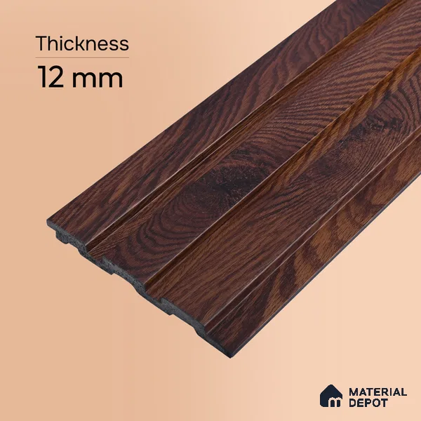 Wooden Look PN 07693 9.1 ft x 4.9 inch Charcoal Panel - 12 mm | Suitable for Living Room, Bedroom & TV Cabinet | Width is Subjected to 5% Variation