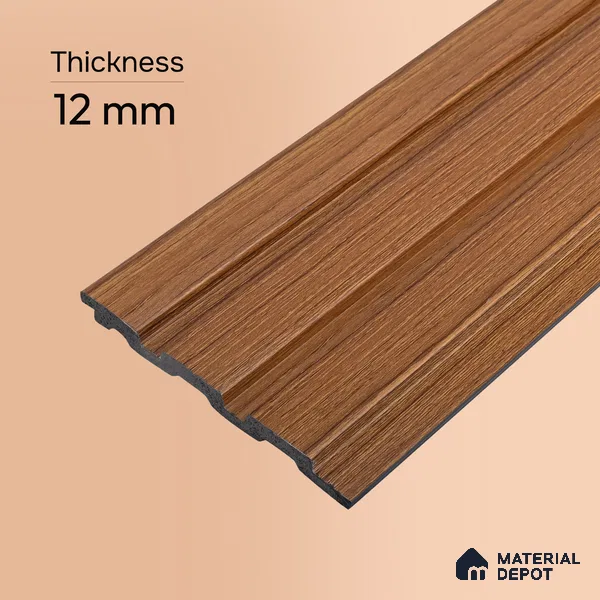 Wooden Look PN 07696 9.1 ft x 4.9 inch Charcoal Panel - 12 mm | Suitable for Living Room, Bedroom & TV Cabinet | Width is Subjected to 5% Variation