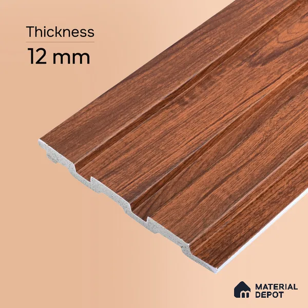 Wooden Look PN 07697 9.1 ft x 4.9 inch Charcoal Panel - 12 mm | Suitable for Living Room, Bedroom & TV Cabinet | Width is Subjected to 5% Variation