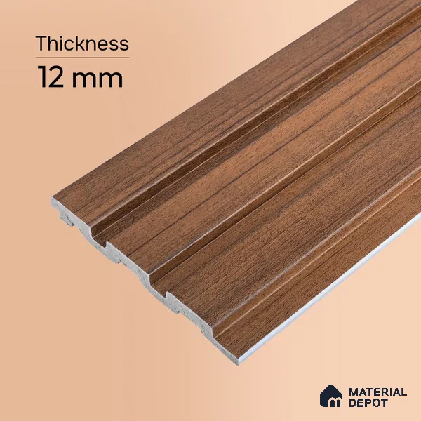 Wooden Look PN 07698 9.1 ft x 4.9 inch Charcoal Panel - 12 mm | Suitable for Living Room, Bedroom & TV Cabinet | Width is Subjected to 5% Variation
