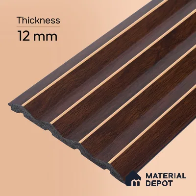 Wooden Look PN 07706 9.1 ft x 4.9 inch Charcoal Panel - 12 mm | Suitable for Living Room, Bedroom & TV Cabinet | Width is Subjected to 5% Variation