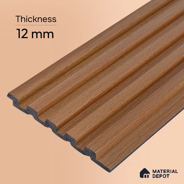 Wooden Look PN 07712 9.1 ft x 4.9 inch Charcoal Panel - 12 mm | Suitable for Living Room, Bedroom & TV Cabinet | Width is Subjected to 5% Variation