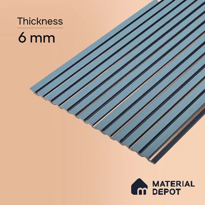 Slate Grey Plain Colour Look PN 07790 8 ft x 7.8 inch Charcoal Panel - 6 mm | Suitable for Living Room, Bedroom & Office | Width is Subjected to 5% Variation