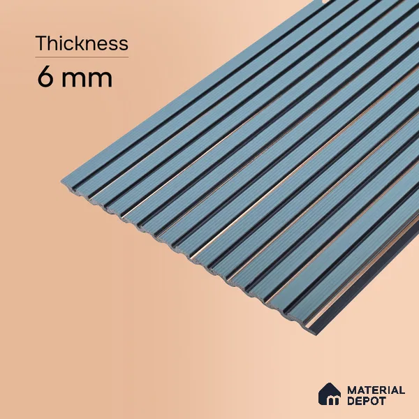 Slate Grey Plain Colour Look PN 07790 8 ft x 7.8 inch Charcoal Panel - 6 mm | Suitable for Living Room, Bedroom & Office | Width is Subjected to 5% Variation