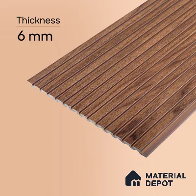 Wooden Look PN 07792 8 ft x 7.8 inch Charcoal Panel - 6 mm | Suitable for Living Room, Bedroom & Office | Width is Subjected to 5% Variation