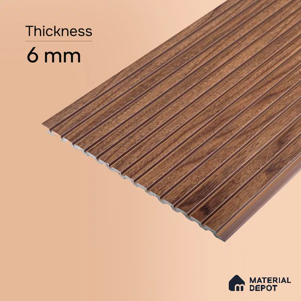 Wooden Look PN 07792 8 ft x 7.8 inch Charcoal Panel - 6 mm | Suitable for Living Room, Bedroom & Office | Width is Subjected to 5% Variation