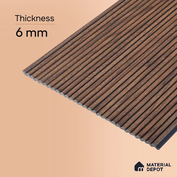 Wooden Look PN 07795 8 ft x 7.8 inch Charcoal Panel - 6 mm | Suitable for Living Room, Bedroom & Office | Width is Subjected to 5% Variation