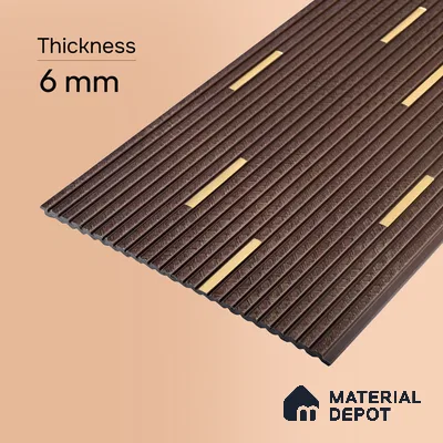 Coffee Brown Geometric Look PN 07808 8 ft x 7.8 inch Charcoal Panel - 6 mm | Suitable for Living Room, Bedroom & Office | Width is Subjected to 5% Variation