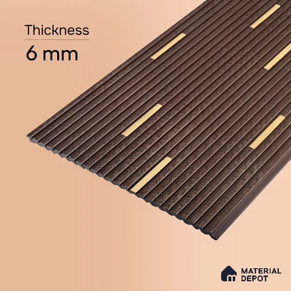 Coffee Brown Geometric Look PN 07808 8 ft x 7.8 inch Charcoal Panel - 6 mm | Suitable for Living Room, Bedroom & Office | Width is Subjected to 5% Variation