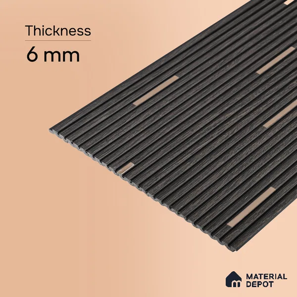 Graphite Black Geometric Look PN 07810 8 ft x 7.8 inch Charcoal Panel - 6 mm | Suitable for Living Room, Bedroom & Office | Width is Subjected to 5% Variation
