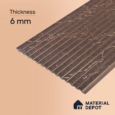 Cappucino Brown Marble Look PN 07820 8 ft x 7.8 inch Charcoal Panel - 6 mm | Suitable for Living Room, Bedroom & Office | Width is Subjected to 5% Variation