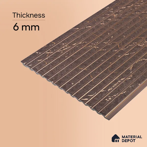 Cappucino Brown Marble Look PN 07820 8 ft x 7.8 inch Charcoal Panel - 6 mm | Suitable for Living Room, Bedroom & Office | Width is Subjected to 5% Variation