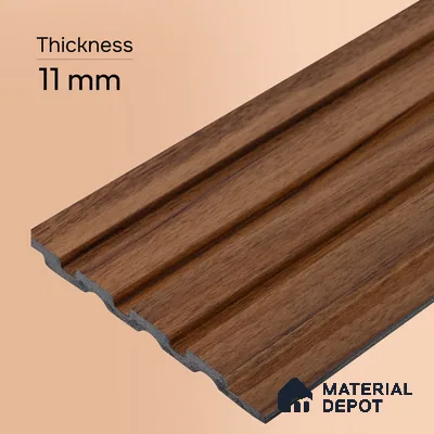 Wooden Look PN 07870 9.5 ft x 4.9 inch Charcoal Panel - 11 mm | Suitable for Feature Wall, Living Room & Bedroom | Width is Subjected to 5% Variation