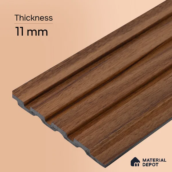 Wooden Look PN 07870 9.5 ft x 4.9 inch Charcoal Panel - 11 mm | Suitable for Feature Wall, Living Room & Bedroom | Width is Subjected to 5% Variation