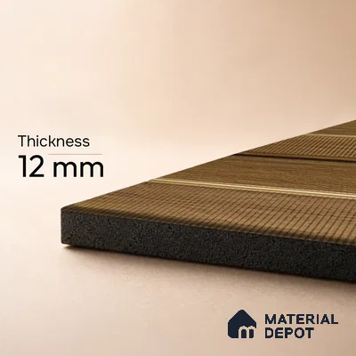 Brown Wooden Louver PN 05270 8 ft x 4.7 inch Charcoal Panel - 12 mm | Suitable for Feature Wall, TV Unit & Living Room | Width is Subjected to 5% Variation