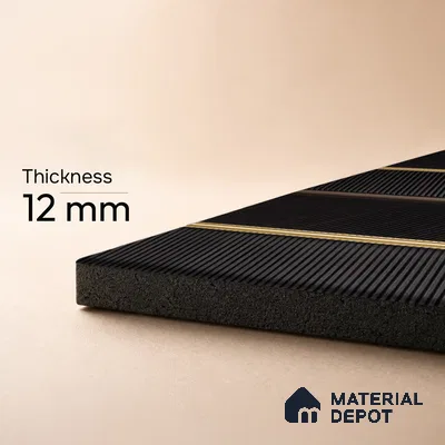 Black Wooden Louver PN 05271 8 ft x 4.7 inch Charcoal Panel - 12 mm | Suitable for Feature Wall, TV Unit & Living Room | Width is Subjected to 5% Variation