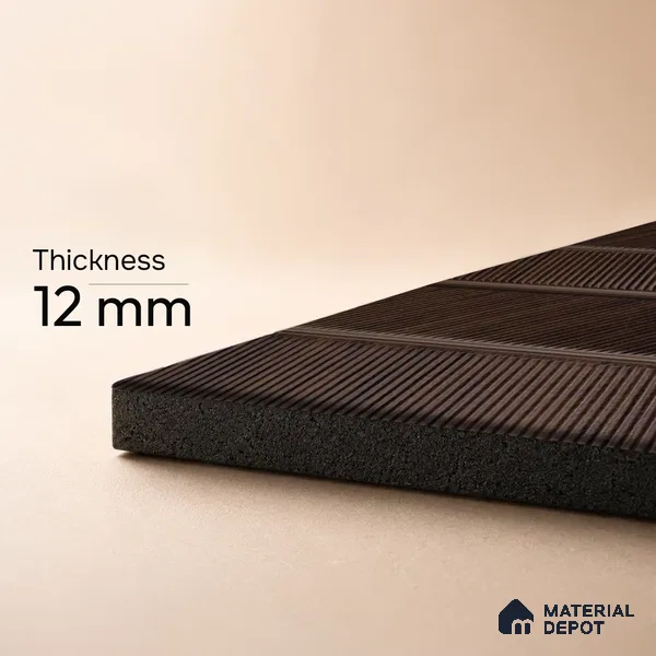 Brown Wooden Louver PN 05273 8 ft x 4.7 inch Charcoal Panel - 12 mm | Suitable for Feature Wall, TV Unit & Living Room | Width is Subjected to 5% Variation