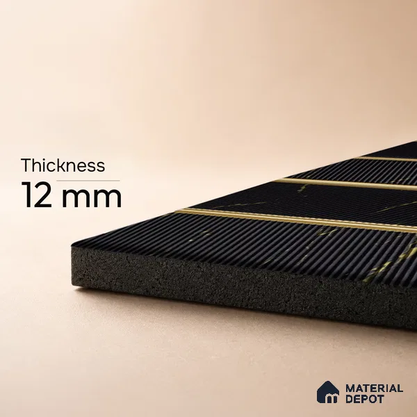 Black Marble Louver PN 05274 8 ft x 4.7 inch Charcoal Panel - 12 mm | Suitable for Feature Wall, TV Unit & Living Room | Width is Subjected to 5% Variation