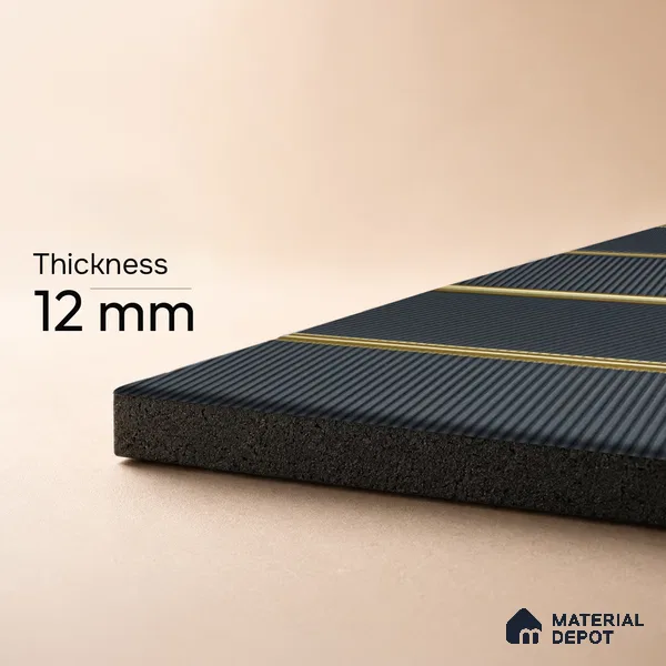 Grey Plain Colour Louver PN 05275 8 ft x 4.7 inch Charcoal Panel - 12 mm | Suitable for Feature Wall, TV Unit & Living Room | Width is Subjected to 5% Variation