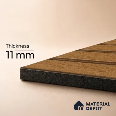 Brown Wooden Louver PN 05282 8 ft x 4.9 inch Charcoal Panel - 11 mm | Suitable for Feature Wall, TV Unit & Living Room | Width is Subjected to 5% Variation