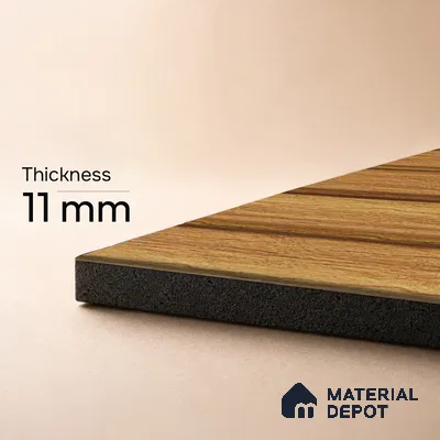 Brown Wooden Louver PN 05284 8 ft x 4.9 inch Charcoal Panel - 11 mm | Suitable for Feature Wall, TV Unit & Living Room | Width is Subjected to 5% Variation