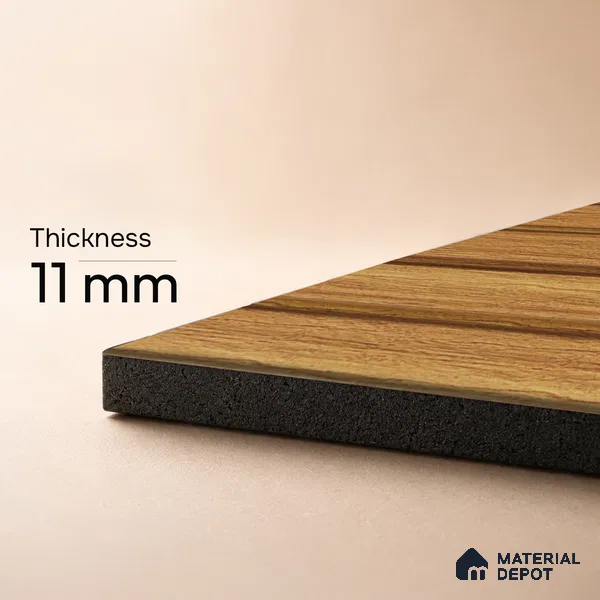 Brown Wooden Louver PN 05284 8 ft x 4.9 inch Charcoal Panel - 11 mm | Suitable for Feature Wall, TV Unit & Living Room | Width is Subjected to 5% Variation