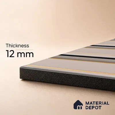 Beige Plain Colour Louver PN 05301 8 ft x 4.9 inch Charcoal Panel - 12 mm | Suitable for Feature Wall, TV Unit & Living Room | Width is Subjected to 5% Variation