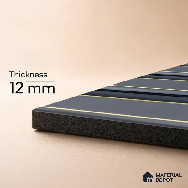 Grey Plain Colour Louver PN 05305 8 ft x 4.9 inch Charcoal Panel - 12 mm | Suitable for Feature Wall, TV Unit & Living Room | Width is Subjected to 5% Variation
