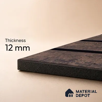 Brown Stone Louver PN 05306 8 ft x 4.8 inch Charcoal Panel - 12 mm | Suitable for Feature Wall, TV Unit & Living Room | Width is Subjected to 5% Variation