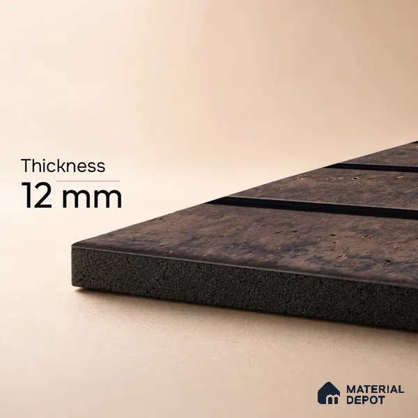 Brown Stone Louver PN 05306 8 ft x 4.8 inch Charcoal Panel - 12 mm | Suitable for Feature Wall, TV Unit & Living Room | Width is Subjected to 5% Variation