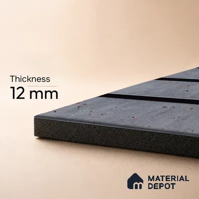 Grey Stone Louver PN 05307 8 ft x 4.8 inch Charcoal Panel - 12 mm | Suitable for Feature Wall, TV Unit & Living Room | Width is Subjected to 5% Variation