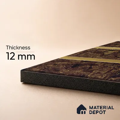 Brown Wooden Louver PN 05311 8 ft x 4.8 inch Charcoal Panel - 12 mm | Suitable for Feature Wall, TV Unit & Living Room | Width is Subjected to 5% Variation