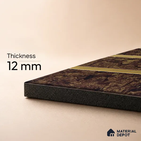 Brown Wooden Louver PN 05311 8 ft x 4.8 inch Charcoal Panel - 12 mm | Suitable for Feature Wall, TV Unit & Living Room | Width is Subjected to 5% Variation