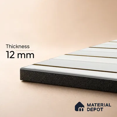 White Plain Colour Louver PN 05312 8 ft x 4.7 inch Charcoal Panel - 12 mm | Suitable for Feature Wall, TV Unit & Living Room | Width is Subjected to 5% Variation