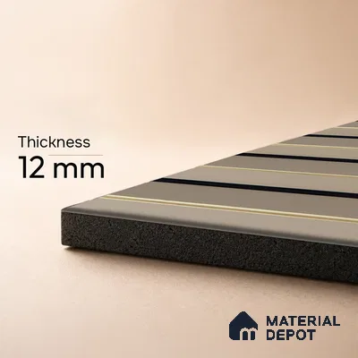 Beige Plain Colour Louver PN 05315 8 ft x 4.7 inch Charcoal Panel - 12 mm | Suitable for Feature Wall, TV Unit & Living Room | Width is Subjected to 5% Variation